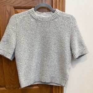 Abercrombie & Fitch Gray & White Cotton Blend Sweater Small Normcore Cottagecore